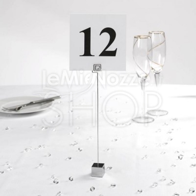 Numeri segna-tavolo Classic argento e bianco (12 pz)