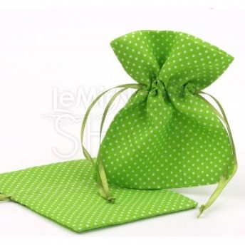 Sacchetti portaconfetti verdi a pois 24 pezzi - LeMieNozze SHOP